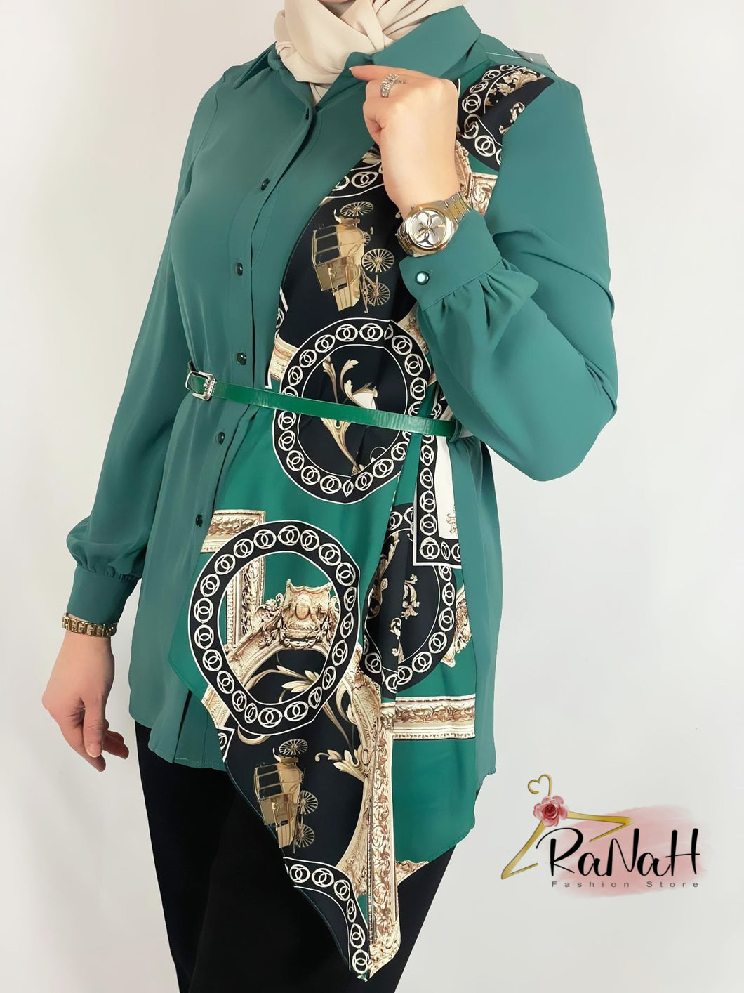 Shirt with stylish shawl