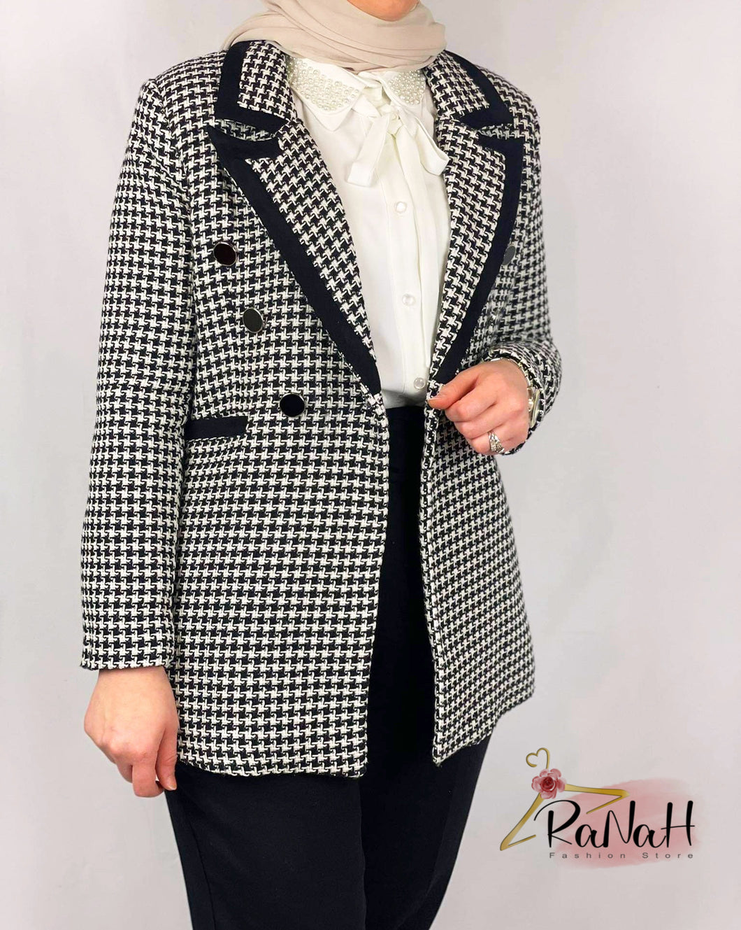 Karo print tweed Blazer